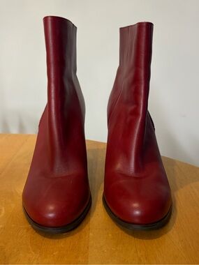 Michael Kors Burgundy Leather Ankle Booties